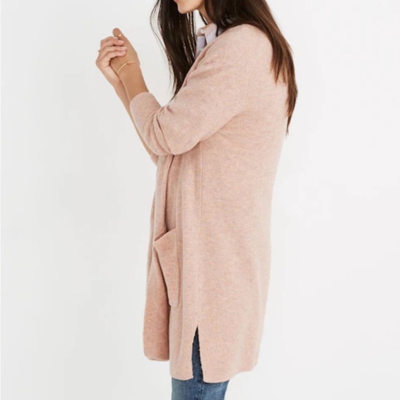 Madewell Kent Open Cardigan Heathered Carnation Pink Size XS Style G9611 MSRP 98 - Picture 2 of 9